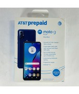 New! At&amp;t Locked Motorola Moto G Play (2023) Navy Blue Prepaid Smartphon... - $49.99