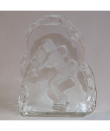 Tennis Player Crystal Clear Glass Paperweight 3D Etched Inside, Heavy Ar... - €9,35 EUR