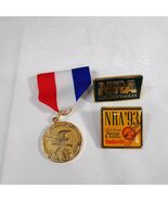 Vintage NRA pin set medal ribbon National Patriots 1993 Nashville golden... - $30.00