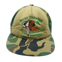 Vintage Ducks Unlimited Camo Mesh Trucker Embroidered Hunting Camouflage Hat - $29.00