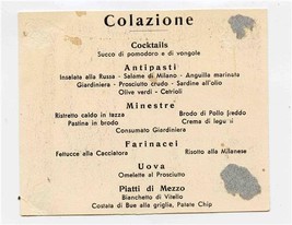 Colazione Menu Card Grand Canal Venice Italy  - £12.66 GBP