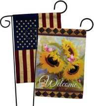 Welcome Sunflower Spring - Impressions Decorative USA Vintage - Applique Garden  - $30.97