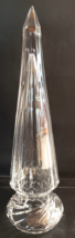 Vintage Clear Crystal Table Top Home Decor Obelisk 13 1/2&quot; Hollow Inside - £44.67 GBP
