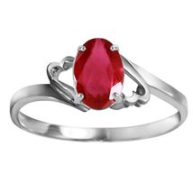 Galaxy Gold GG 925 Sterling Silver Ring 1.15 ct (CTW) Oval-Shaped Ruby (6.5) - £144.97 GBP