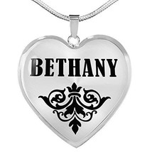 Bethany v01 - Heart Pendant Luxury Necklace Personalized Name Gifts - £32.08 GBP