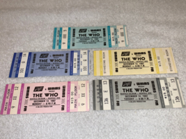 The Who 5 Unused 1982 Concert Tour Tickets Roger Daltrey Pete Townshend Wmms Oh - £78.61 GBP