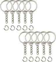 Key Ring with Chain and Open Jump Rings 1 inch, 50 Pack - $296.53 MXN