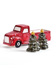 Truck Salt and Pepper Shaker Set with Christmas Trees Ceramic Country 5.5" High image 2