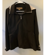 Weather Tamer Womens Hooded Jacket Black/Tan Zip Size Small - $24.75