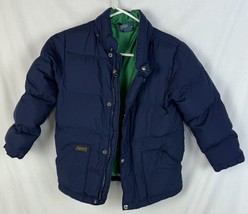 Polo Ralph Lauren Down Puffer Jacket Navy Full Zip Coat Hood Boys Size 7 - £31.46 GBP