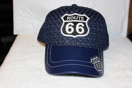 ROUTE 66 HIGHWAY FREEWAY BASEBALL CAP ( DARK BLUE ) - $11.29