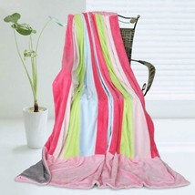 Onitiva - [Pink Colour] Soft Coral Fleece Patchwork Throw Blanket (59 by... - £37.96 GBP