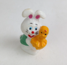 Cute Bunny With Baby 1.5&quot; Collectible Toy Mini Figure - £3.88 GBP