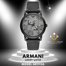 Emporio Armani Men's Classic White Dial Black Strap Watch 43mm AR11136 - $130.91