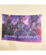 Black Panther Happy Birthday Backdrop Banner Flag 58”x39” - €10,28 EUR