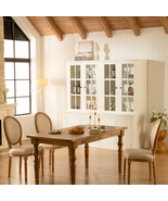 White Traditional 75.25&#39;&#39; Tall Pantry Hutch China Cabinet Set of 2 - $15,714.65 MXN