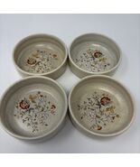 4 PcsVtg Temper-ware Lenox Merriment Coupe Cereal Bowls Floral Beige Set1 - $41.12 CAD