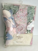 Oshkosh Baby Dress Up Diaper Stacker Pink Green Flowers Nursery  - $19.78