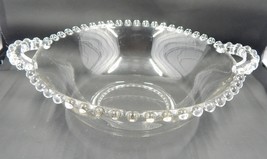 Imperial Glass Candlewick Crystal Clear Beaded Handled Bowl 10&quot; - £19.54 GBP