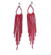 Red Chandelier Earrings, Rhinestone Crystal Drop Earrings, Statement Earrings 4. - £28.29 GBP
