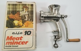 VC) Alfa 10 Meat Mincer Double Tinned Table Mount Hand Crank Grinder - €21,48 EUR