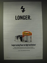 2002 Energizer Batteries Ad - Longer. Longer-lasting power for high-tech devices - $18.49