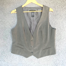 New York Company Vest Women 16 Gray Career Wear Back Buckle Satin Lined ... - £15.94 GBP