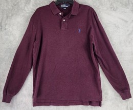 Polo by Ralph Lauren Shirt Mens Medium Burgundy Casual Preppy Golf Long ... - £22.31 GBP