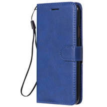 Anymob Motorola Blue Flip Leather Case Luxury Retro Book Wallet Mobile Phone Bag - $28.90
