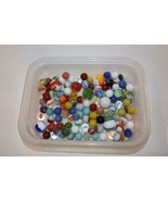 1.8 Lbs Pounds of Mixed Vintage Marbles Small 5/8&quot; &amp; Large 1&quot; Estate Find - $19.79