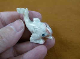 (Y-DOL-54) little white DOLPHIN figurine carving Soapstone PERU I love d... - $8.59