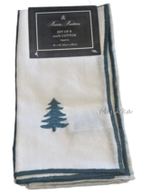 Brooks Brothers Embroidered Christmas Tree Napkins 100% Cotton 18X18&quot; Se... - £44.32 GBP