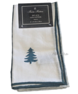 Brooks Brothers Embroidered Christmas Tree Napkins 100% Cotton 18X18&quot; Se... - £44.32 GBP
