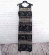 Another Thyme Dress Women 10 Black Safari Sleeveless Built in Necklace Maxi Long - £22.53 GBP