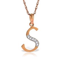 Initial &#39;S&#39; Pendant Diamond Necklace Galaxy Gold GG 14K Solid Rose Gold ... - $12,078.95 MXN
