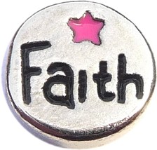 Faith Pink Star Floating Locket Charm - $2.42