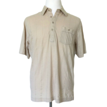 Vintage 80s PalmLand Mens Tan Lightweight Polo Shirt Size L Large Short ... - $16.44