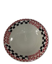 Coca-Cola Plate Dinnerware Soup Bowl by Gibson Checkered White Vtg Logo ... - $13.10