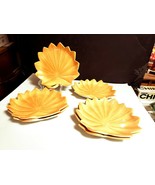 Fitz &amp; Floyd Classics IN BLOOM 8.5&quot; Yellow Leaf Snack Canape Plates - Se... - £38.13 GBP