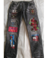 Men&#39;s Black Copper Rivet Jeans Slim Fit 32x30 - €65,10 EUR