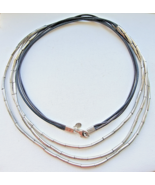 SILPADA VINTAGE 925 STERLING SILVER FLASH N2196 30 BLACK BROWN LEATHER N... - $171.02 CAD
