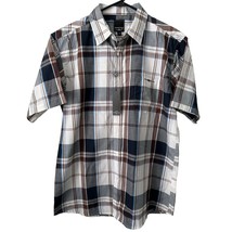 NEW Sahara Club Mens Shirt Large Plaid Multicolor Red Blue Cotton Polyester - $15.29