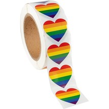 Gay Pride Self Adhesive Sticker Roll, Rainbow Heart (1.5 X 1.7 In, 1000 ... - $13.99