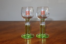 2 Bormioli Rocco Limoncino Liqueur Cordial Clear Green Stemmed Aperitif ... - $230.88 MXN