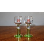 2 Bormioli Rocco Limoncino Liqueur Cordial Clear Green Stemmed Aperitif ... - $12.95