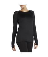 Climate Right by Cuddl Duds Women&#39;s Base Layer Crew Top MEDIUM Black Lon... - $18.99