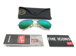 Ray-Ban Sonnenbrille Rb3025 Aviator Large Metal 112/P9 Matt Gold Grün Flash - £109.61 GBP