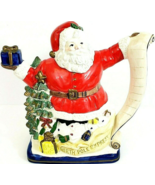 OCI Fitz &amp; Floyd North Pole Express 1993 Santa Tea Pot Holds 58 Oz - £16.10 GBP
