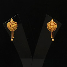 22cts Hallmark Unique Gold 3.2cm Sleeper earrings Step Mother Gift Gift For Wife - £574.32 GBP