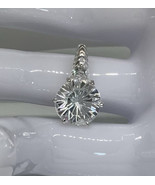 White Crystal Carving Cut &amp; Lab Diamond Sterling Silver Pendant - $27.40 CAD